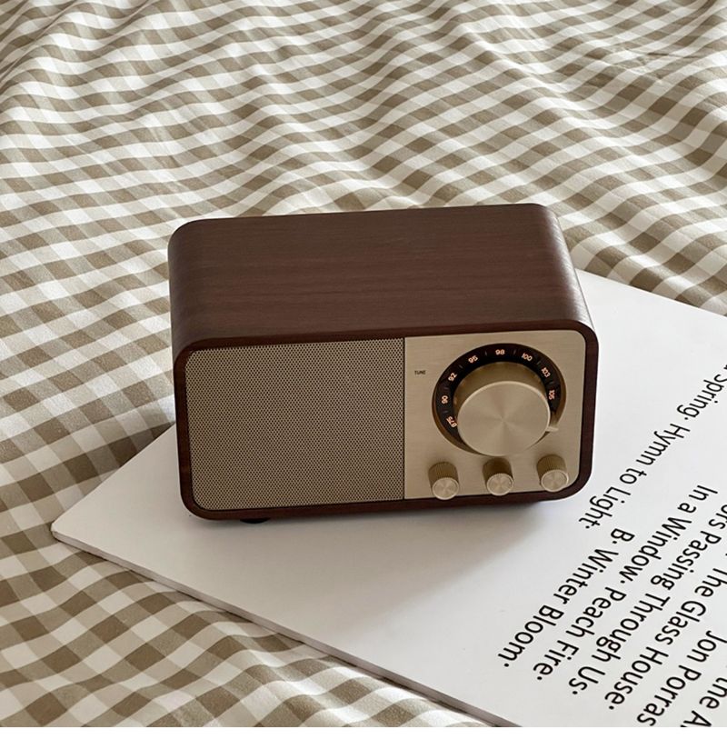 Η αγάπη του ιδιοκτήτη καταστήματος ~ Bluetooth Audio Retro Wood Όμορφο σε φορητό ηχείο με κεραία Subwoofer_voghion.com