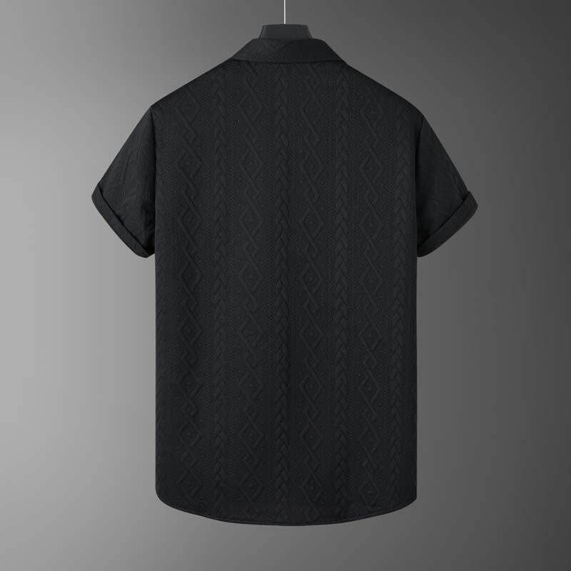 Herrenbekleidung Frühling und Sommer Neuer Herren-Freizeitsportanzug Strickmuster Mode Lose Kurzarm Zweiteiliger Anzug_voghion.com