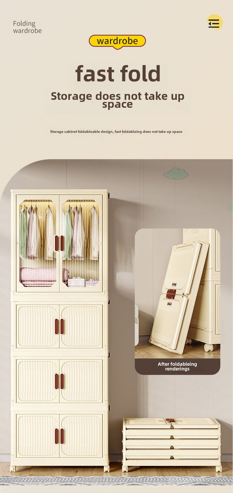 Scatola portaoggetti trasparente senza installazione, armadio pieghevole per la casa, vestiti, trapunte, organizzazione di manufatti, giocattoli per bambini_voghion.com