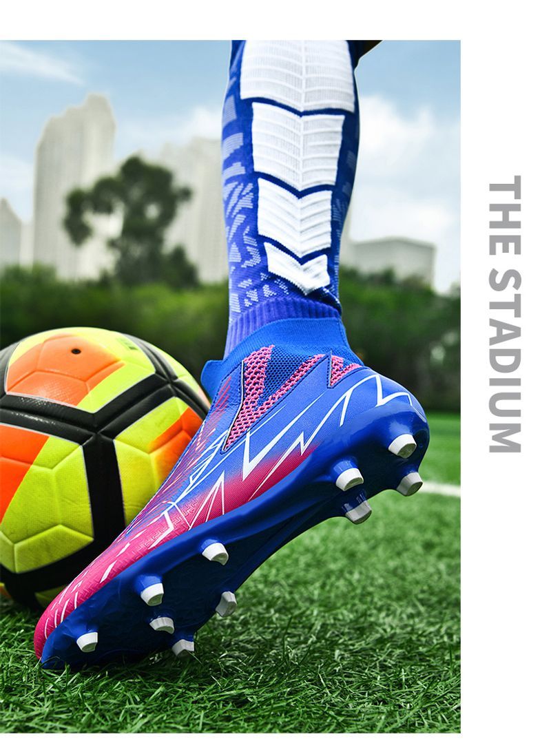Fodboldsko til mænd Topkvalitets fodboldstøvler Klamper Græs Højkvalitets Trend skridsikker høj ankel Komfortabel træning_voghion.com