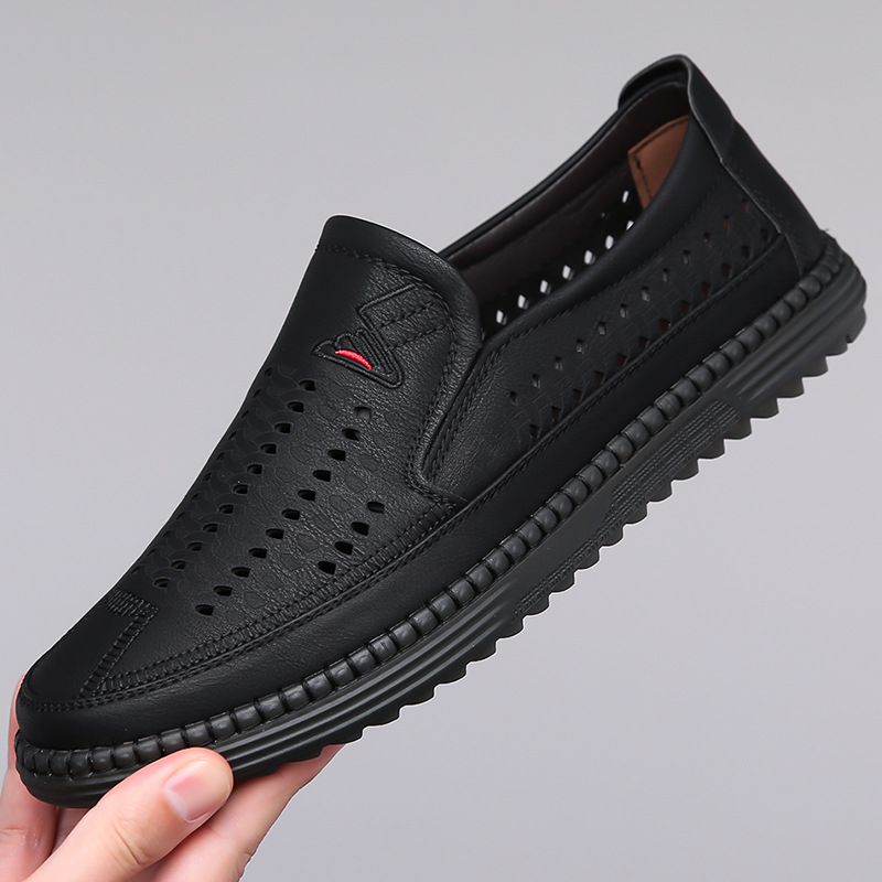 2025 Sommer Neue Herren Atmungsaktiv Casual Mit Hohlen Lederschuhen Und Lochsandalen 2597_voghion.com
