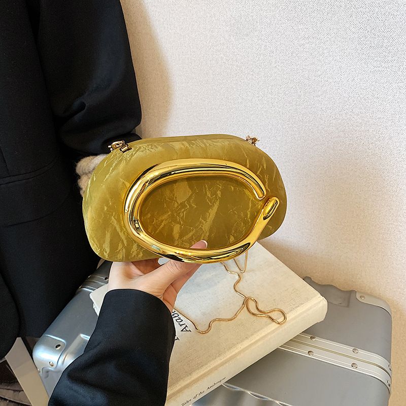 Classic Round Box Clutch Evening Mini Small Bag Metal Handle Chain Single Shoulder Crossbody_voghion.com