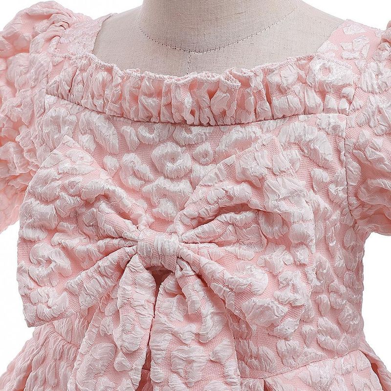 Vêtements pour bébés filles, style Royal, robe de princesse à manches bouffantes avec grand nœud, pour fête d'enfants_voghion.com
