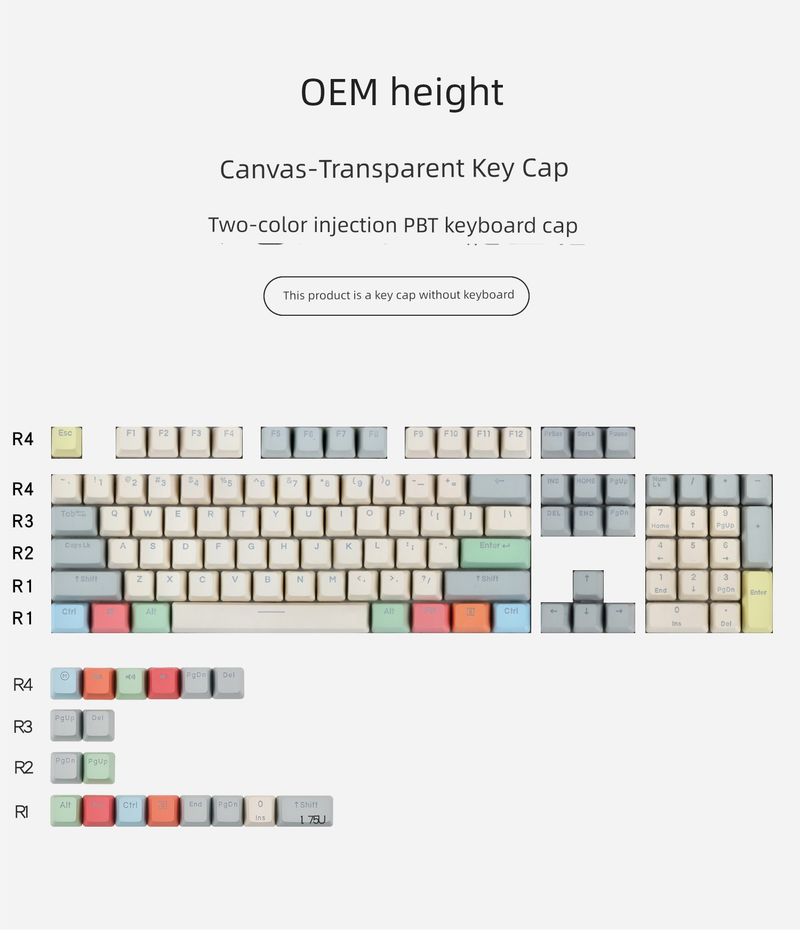 Platno PBT Bočno ugravirano Uobičajeno graviranje Prozirno OEM 68 980 75 87 Prilagođena Nical tipkovnica 8.0 kapa za tipke_voghion.com