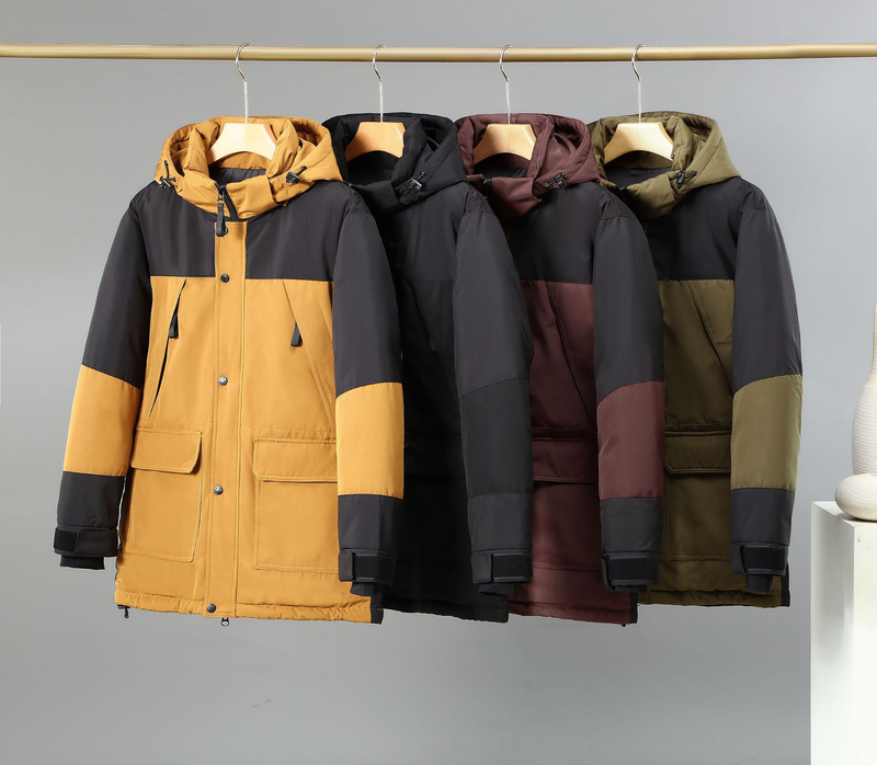 Bergsteigen-Outdoor-Baumwollmantel mit bedrucktem großem Pelzkragen für Herren_voghion.com