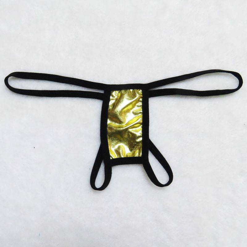 Intimates Mini kupaći kostim otvorenog kraja donje rublje ženske seksi T-leđne bikini kupaće gaće od lakirane kože u obliku slova T_voghion.com
