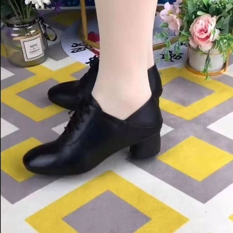 Chunky Heel Single Shoes For Women, New Style Soft Leather For Spring_voghion.com