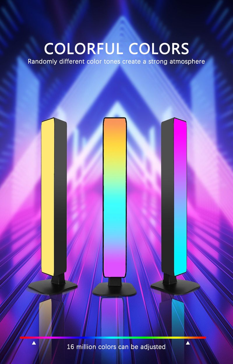 Lampada da scrivania con telecomando, per computer, per atmosfera da gioco RGB intelligente, con telecomando, per auto, musica e ritmo._voghion.com