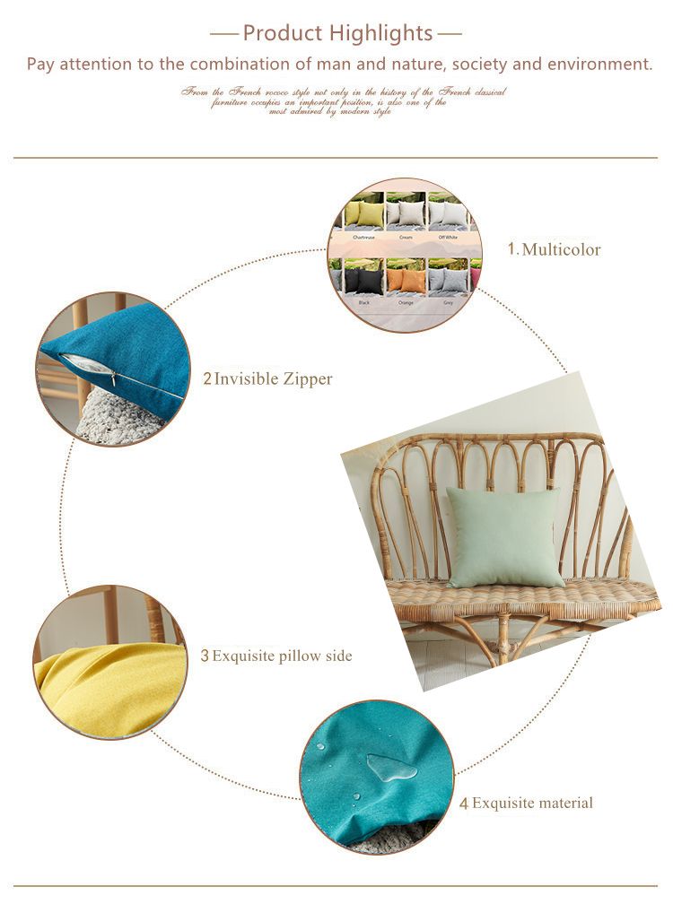 Waterproof Cushion Cover Solid Color Pillowcase Soft Plush Polyester Pillow Cover For Couch Sofa Living Room Outdoor Gift Nordic_voghion.com