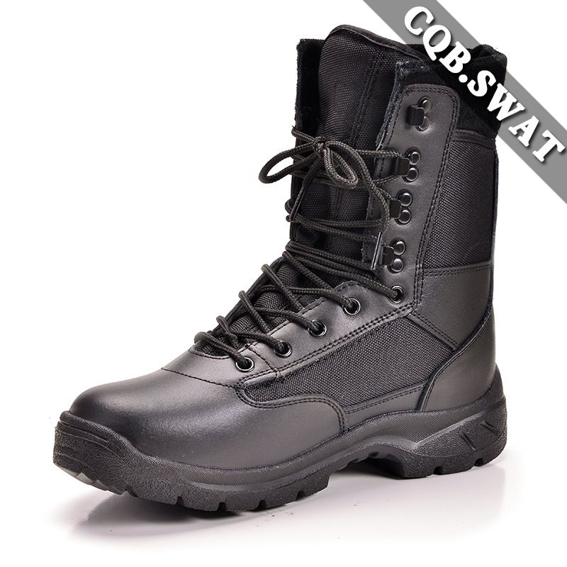 Botas de combate pretas Tianya, resistentes ao desgaste, antiderrapantes e leves, calçados de treinamento de cano alto_voghion.com
