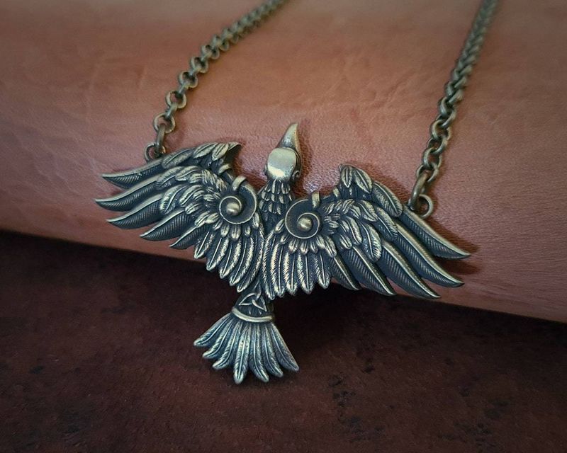 Sieraden en accessoires Viking Keltische raven hanger ketting_voghion.com