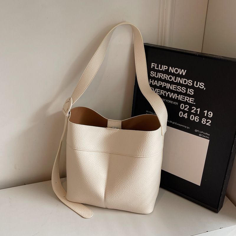 Borsa a tracolla singola con tracolla larga e secchiello semplice da donna, da ascella, 2025, nuova moda_voghion.com