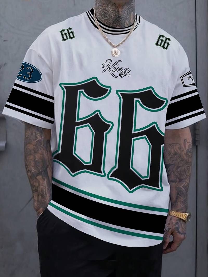 T-shirt homme en jersey imprimé numérique 3D n° 66, décontracté, col rond, manches courtes, été_voghion.com
