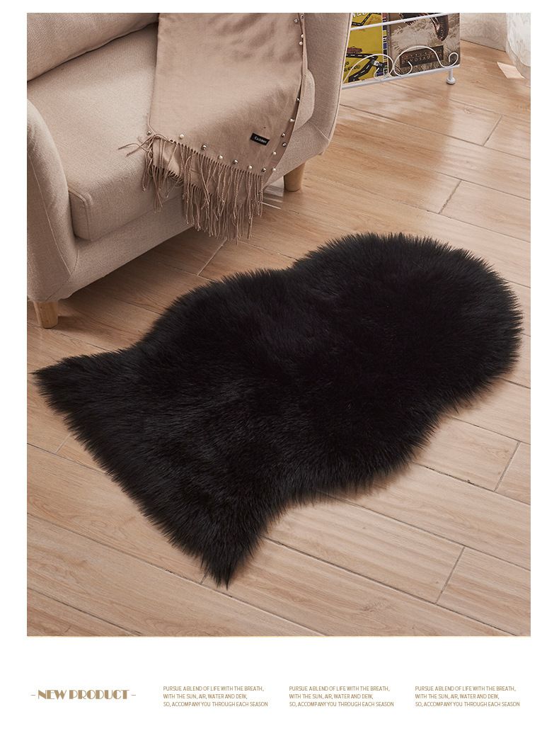 Moderne, minimalistische Plüsch-Bodenmatte für Wohnzimmerteppich, schmutzabweisend, leicht zu reinigen, weicher Nachttischvorleger für Schlafzimmer_voghion.com