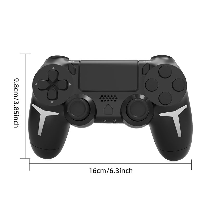 Mando inalámbrico con Bluetooth y giroscopio de 6 ejes GAMINJA con panel táctil y vibración dual para consola PS4 y PS3_voghion.com