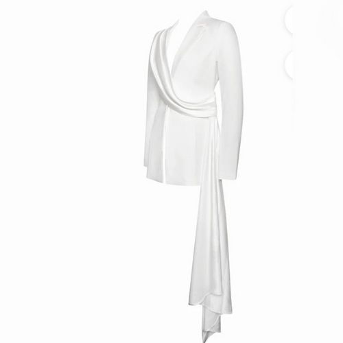 Women's sexy suit jacket two-piece solid color casual long-sleeved lapel button _voghion.com