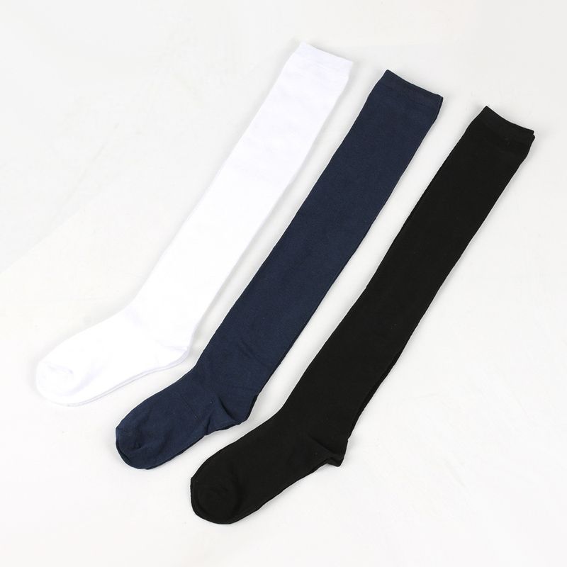 Unisex Solid color over knee socks Student long socks Dance socks Ladies show Sock Dance party high socks_voghion.com