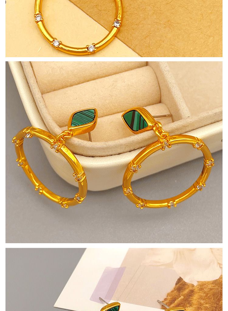 Stile Instagram esagerato grande nodo di bambù pavone pietra orecchini intarsiati di diamanti, semplice e di nicchia personalizzato_voghion.com