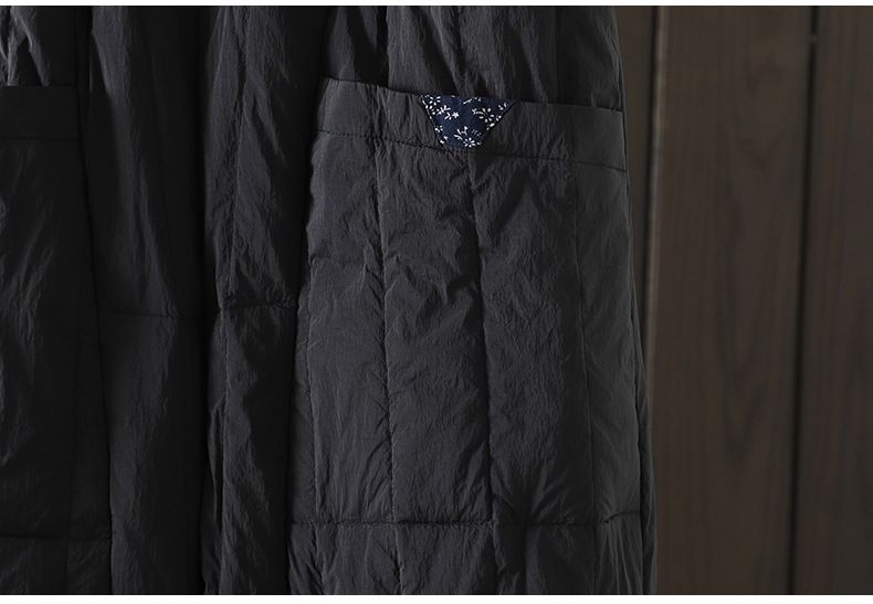 Pantalon matelassé bouffant – Pantalon d'hiver moelleux avec poches surdimensionnées (noir/crème, coupe ample)_voghion.com