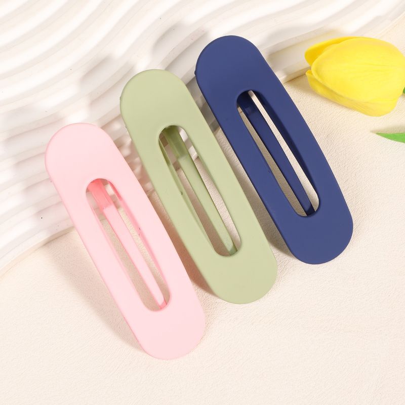 Trendy Macaron Farbe Große Entenschnabel-Clips 3 Stück - Hohle ovale Haarclips vorne und seitlich für Babyhaar_voghion.com