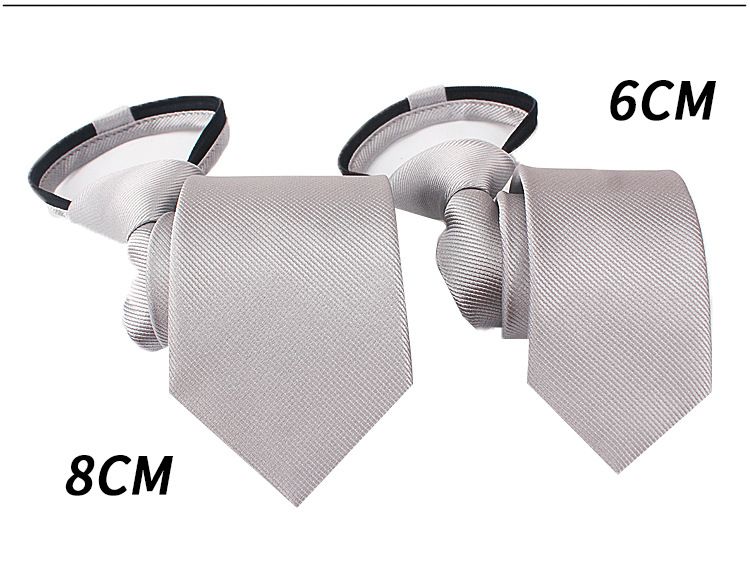 Unisex 6cm men's tie 8CM lazy no-knot zipper tie easy to pull business formal wear_voghion.com