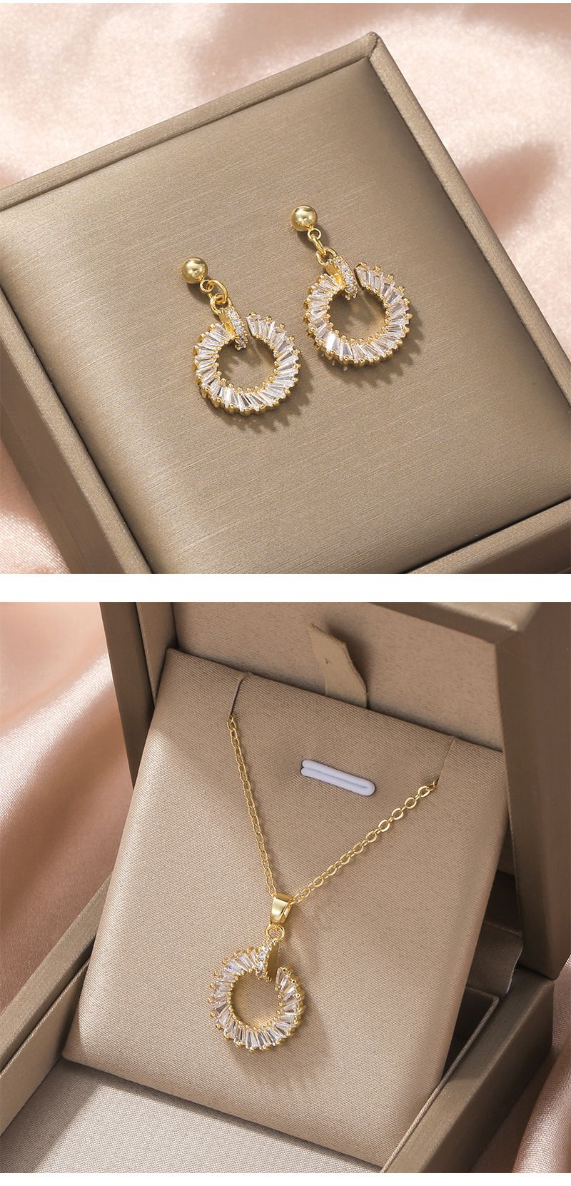 Titanium stalen ketting, schattige, coole geometrische hanger voor vrouwen, eenvoudige persoonlijkheid, micro-ingelegde zirkonia-nis_voghion.com