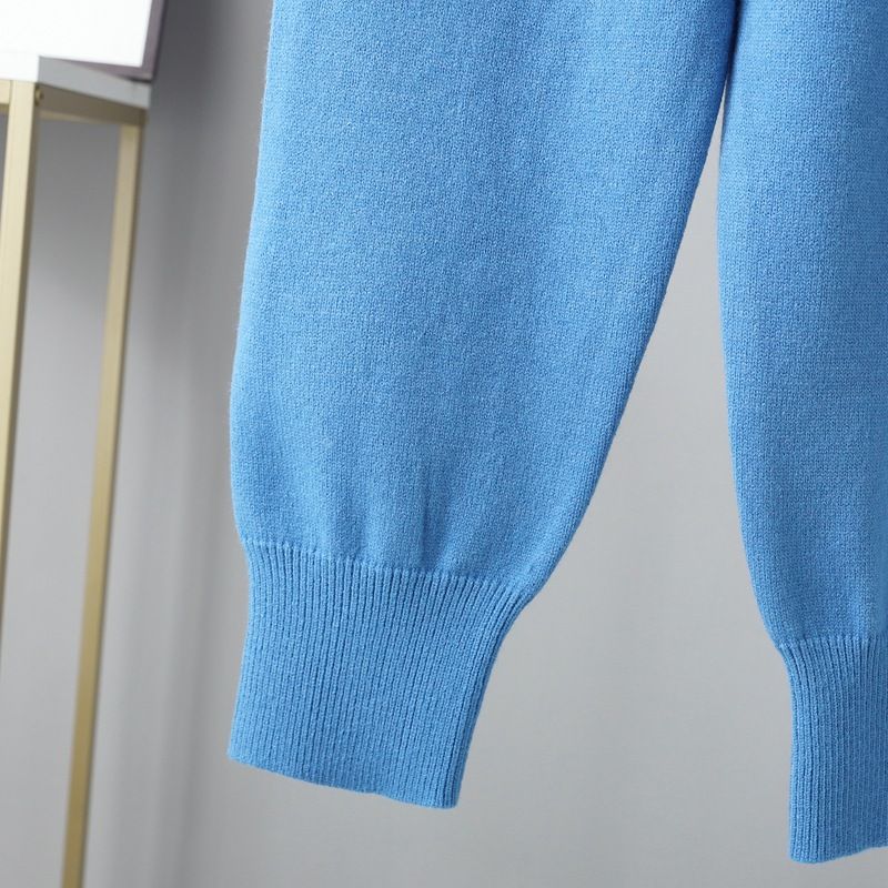 Ensemble de pantalons tricotés doux et polyvalents pour femmes, col mi-haut, pull ample décontracté, vent doux_voghion.com