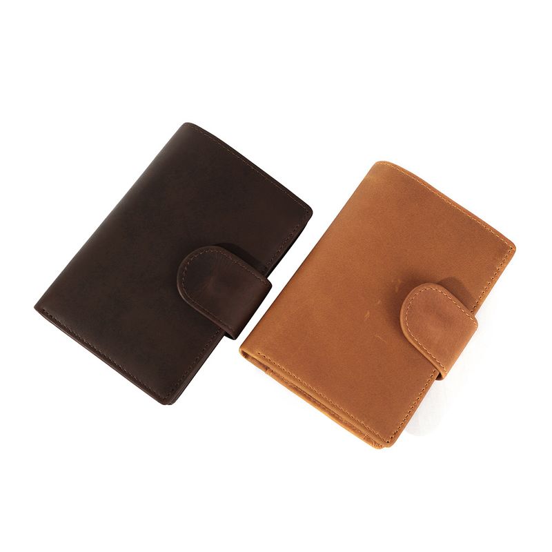 RFID Multi-Card Slot Genuine Coin Purse Men's Bag Multi-Functional Crazy Horse Leather Wallet Money Clip_voghion.com
