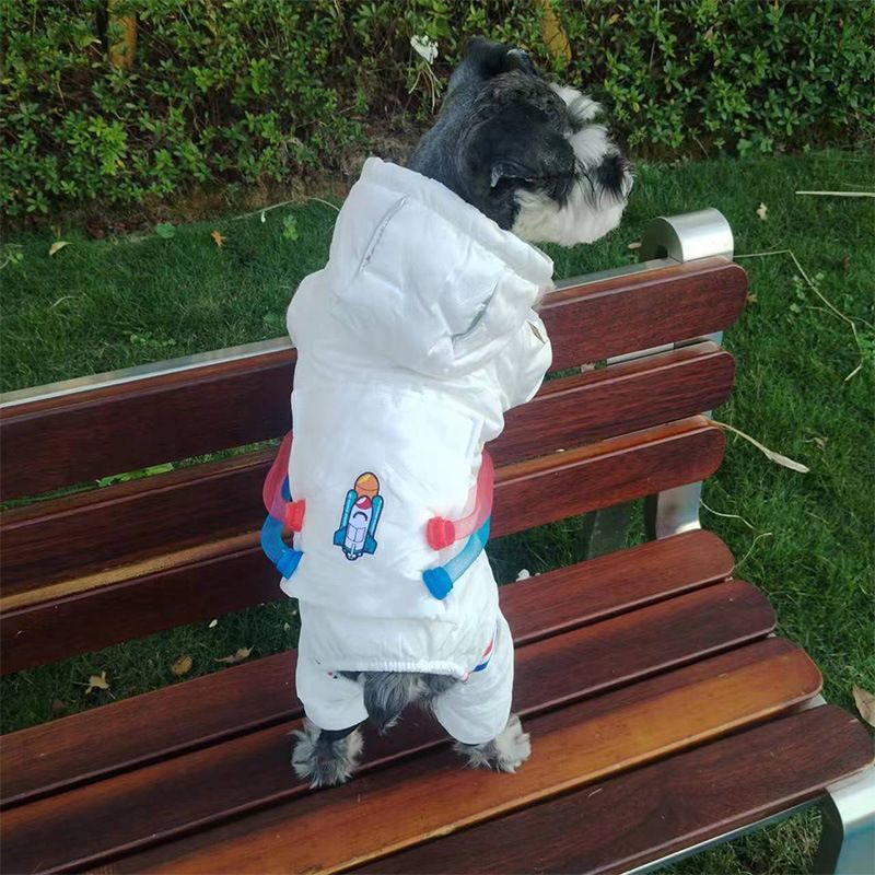 Manteau épais pour animal de compagnie, combinaison spatiale pour chien, veste d'hiver en coton épais et anti-perte_voghion.com