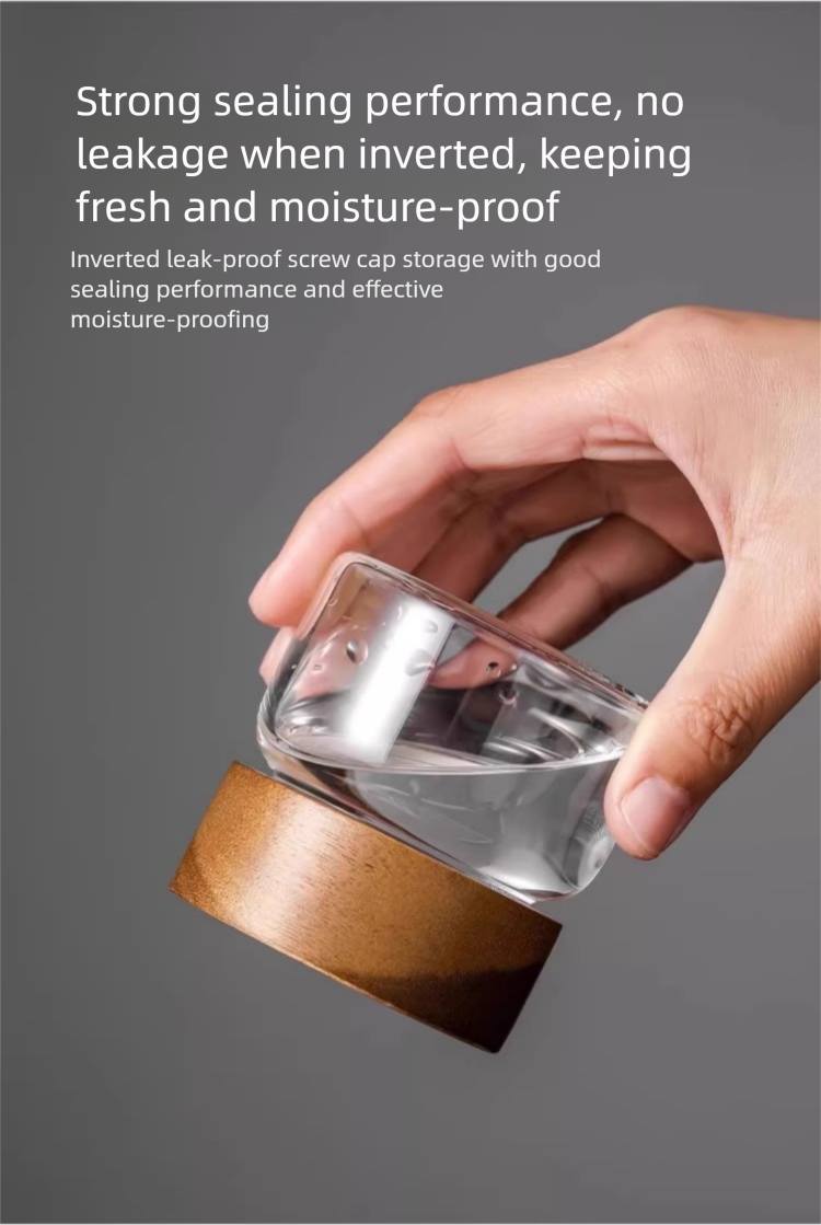 Mini flacone di vetro sigillato per caffè in polvere per uso alimentare, barattolo portatile per la conservazione di tè ai fiori_voghion.com