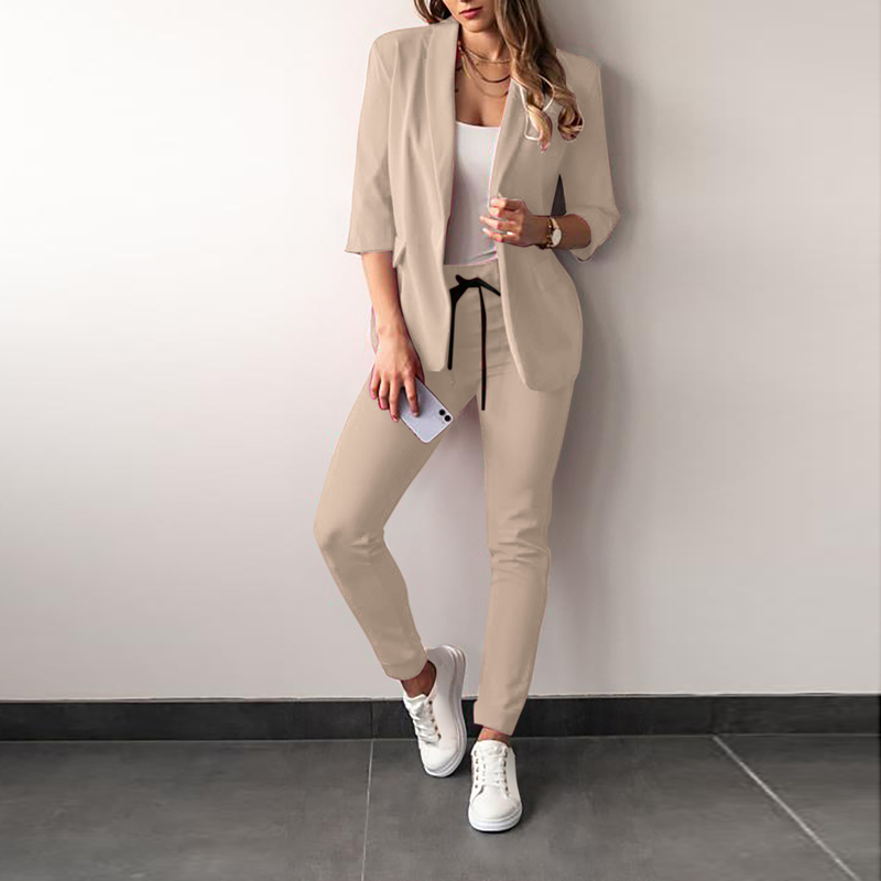 Vêtements pour femmes, costume décontracté à la mode, ensemble deux pièces pour femmes_voghion.com