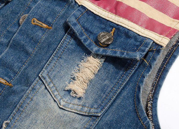Meeste riided Slim Fashion Meeste Denim Vest Meeste Denim Vest Vest Lipp vabaaja vest_voghion.com