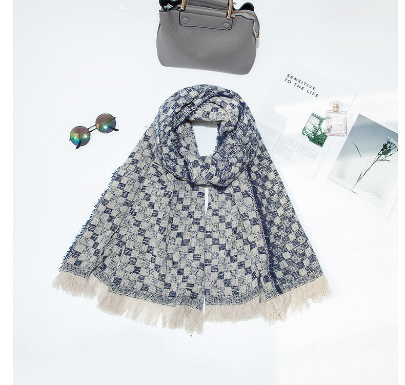 Collo da uomo unisex spesso con scialle in suplaid con flusso di filigrana per le donne_voghion.com