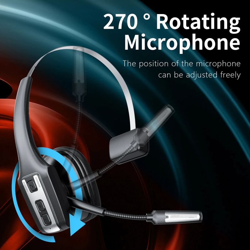 Casque Bluetooth, casque sans fil avec microphone antibruit, mains libres_voghion.com