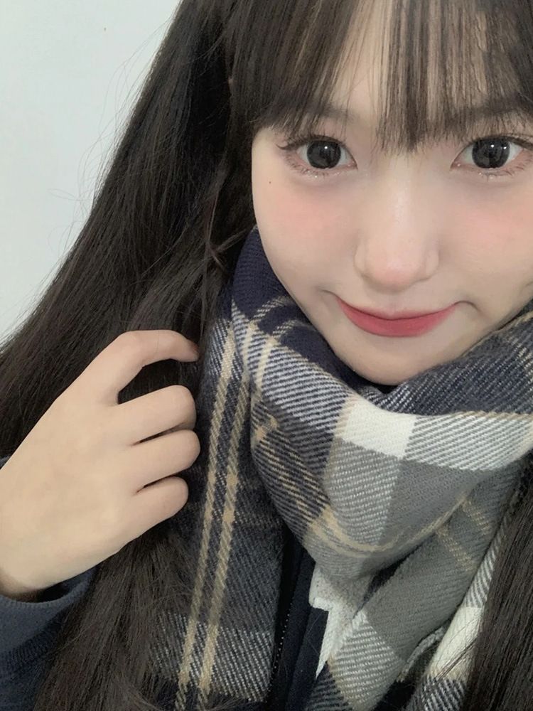 Scarf Women's New Autumn And Winter 2025 New Plaid Warm Scarf High-end Versatile Sweet Student Scarf_voghion.com