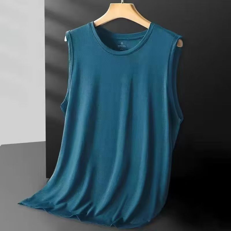 Ice Silk Vest Men's Sports Summer Quick-drying Thin T-shirt Cool Sense Sleeveless T-shirt Hollow Waistcoat Sweat Vest_voghion.com