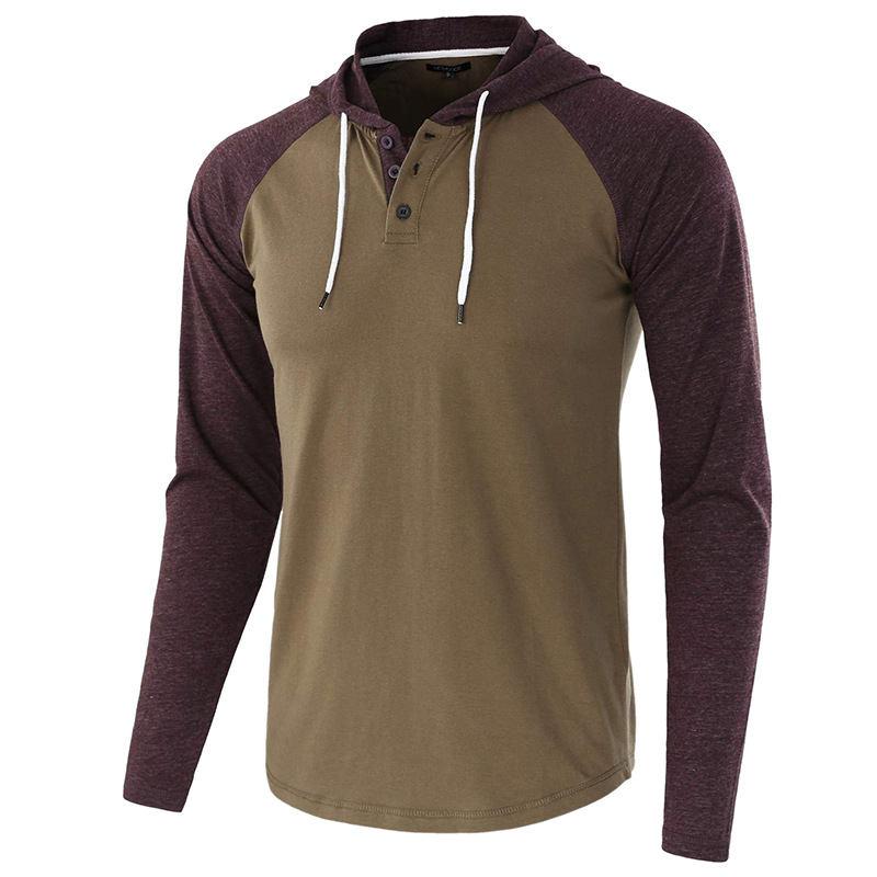 Herren Herbst und Winter Große Größe T-Shirt Herren Langarm T-Shirt Hoodie_voghion.com