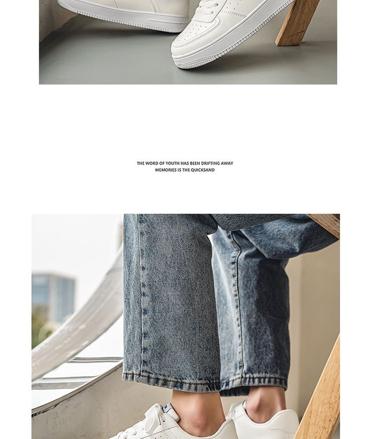 Scarpe da ginnastica casual da uomo, traspiranti, con punta tonda, bianche, basse, con lacci, per studenti estivi, scarpe sportive bianche pure_voghion.com