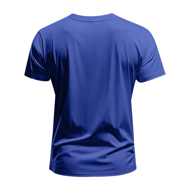 Herrenbekleidung T-Shirt Einfarbig V-Ausschnitt Kurzarm Sommer Neue Große Größe Trend Tops_voghion.com
