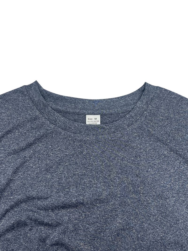 Maglietta da uomo a maniche corte con scollo tondo ad asciugatura rapida, abbigliamento da allenamento per basket, corsa, sport e fitness_voghion.com