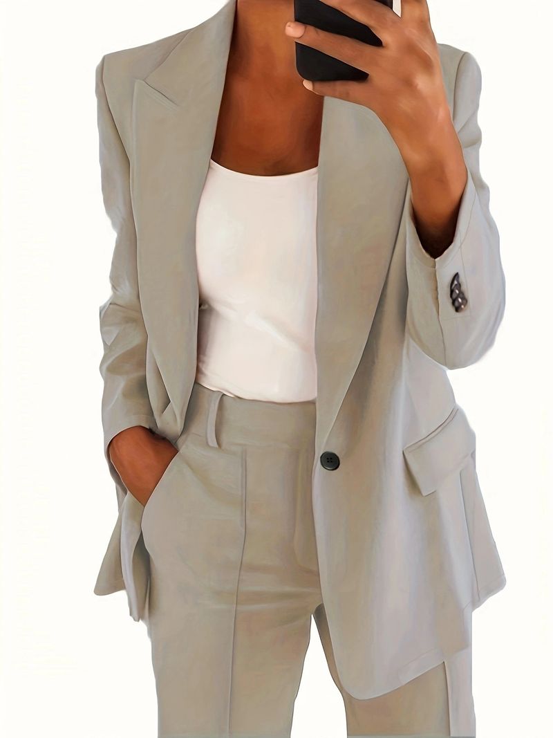 2025s 2025 New Plus Size Women's Fashion Slim Fit Lapel Cardigan Temperament Suit Jacket Pants Set_voghion.com