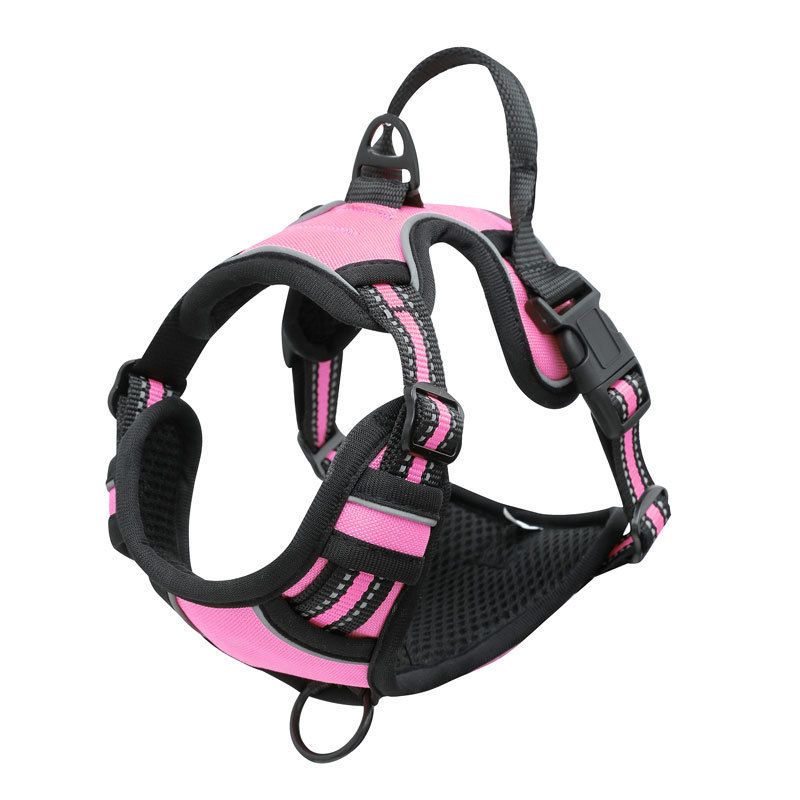 Pet Double Layer Explosion-Proof Dog Leash Buckle Collar Reflective Vest Harness_voghion.com