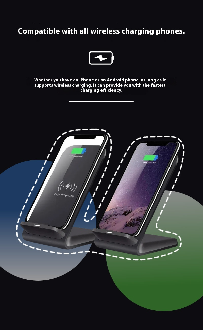 Chargeur sans fil Qi 15 W/50 W pour iPhone 17/16/15/15 Pro/15 Pro Max/14/13/12/11/Samsung S24/S23/S22/S9, station de charge rapide_voghion.com