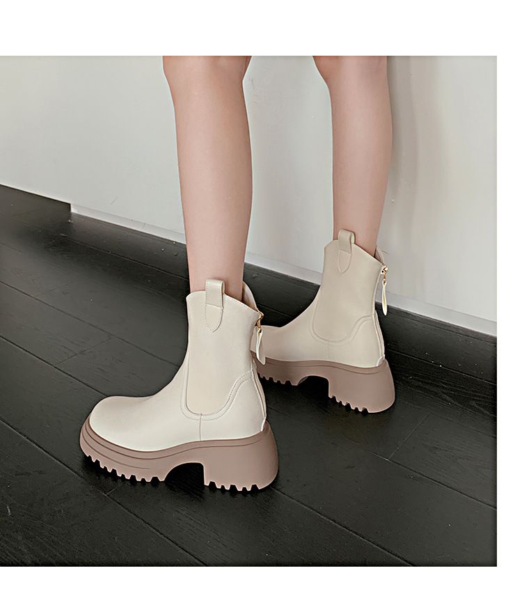 Martin čizme za žene 2024. novi stil s V izrezom i uskim debelim dnom, kratke čizme male veličine, moderne proljetne i jesenske čizme za jednu osobu_voghion.com