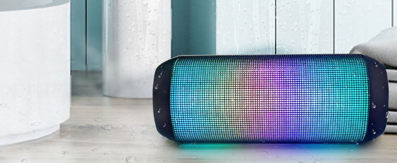 Portable Bluetooth, 15W, AUX, TWS dual pairing, LED light, stereo, Bluetooth 5.3, waterproof, wireless speaker_voghion.com