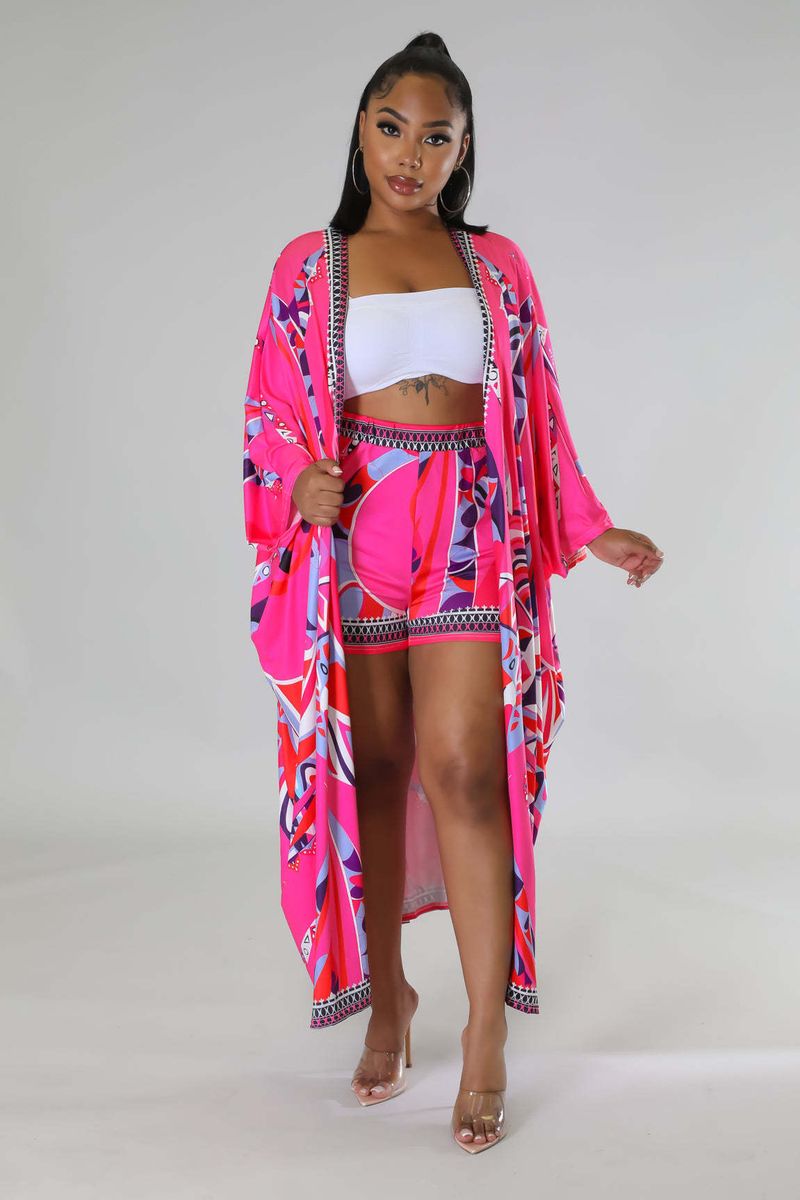Damenbekleidung Jacke und Shorts Positionierungsdruck Zweiteiliges Set_voghion.com