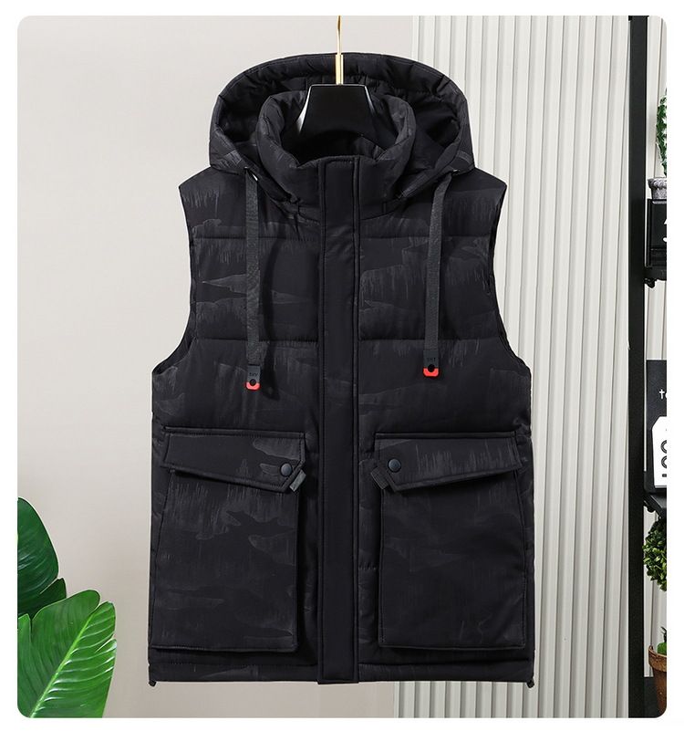 Winter-Fleeceweste für Herren mit Camouflage-Muster – Übergrößenjacke für große und lange Größen, Reißverschluss vorne, dicke, warme Schichtweste für lässige Outfits_voghion.com