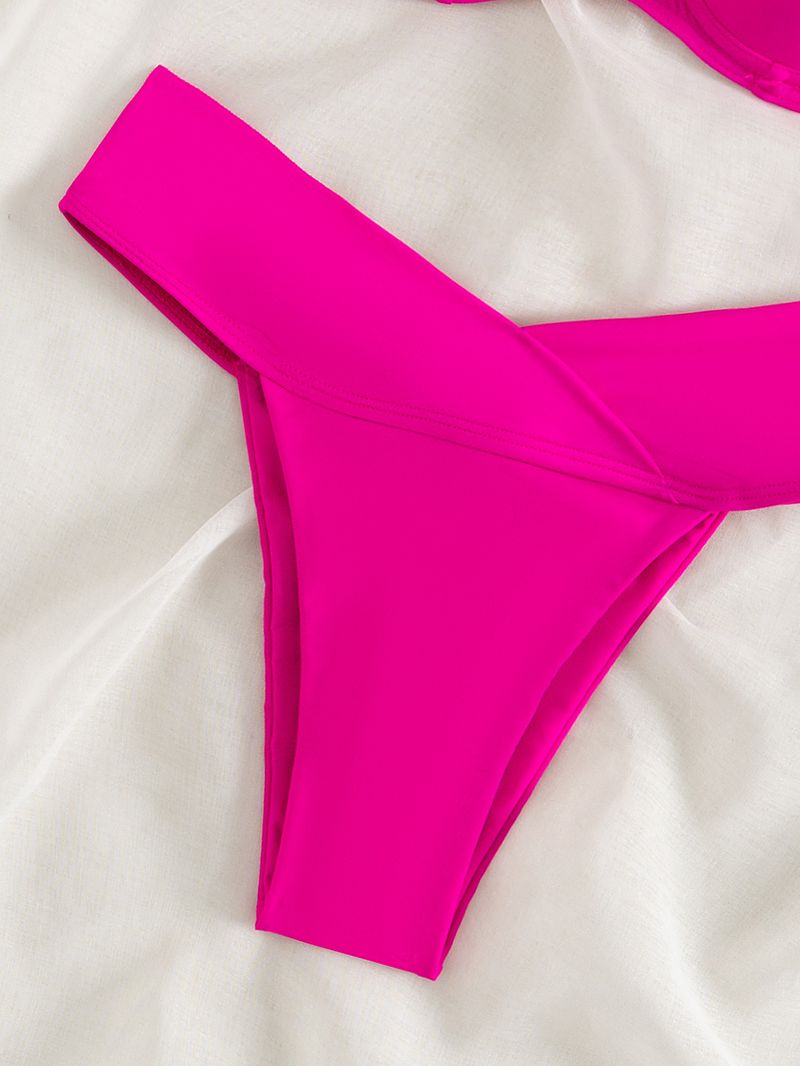 Ženska oblačila, nove bikini enobarvne kopalke, seksi dvodelne kopalke_voghion.com