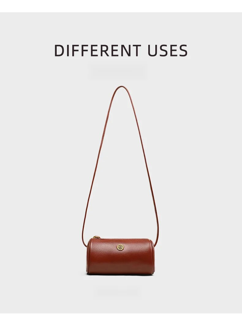 2024 neue Herbst/Winter Umhängetasche Zylinder Leder Unterarm Hohe Grade Einzelnen Schulter frauen Tasche Taschen_voghion.com