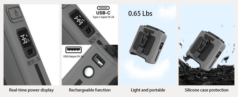 10000mAh Wearable Neck With SOS Light 40H Personal Air Cooler 5 Speeds Waist Fan For Outdoor Sport Travel Camping_voghion.com